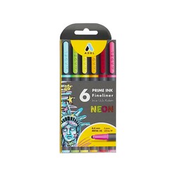 Adel - Adel Fineliner Prime Ink 6'lı Neon