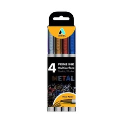 Adel - Adel Marker Prime Ink Multisurface 4'lü Metalik