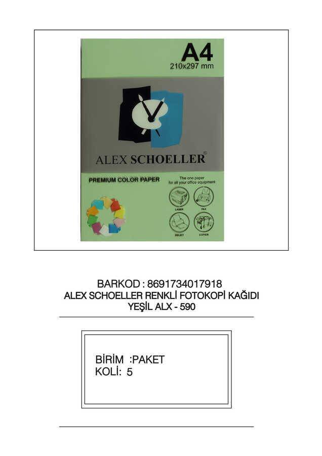 Alex Schoeller Renkli Fotokopi Kağıtları A4 500'lü 590 Yeşil