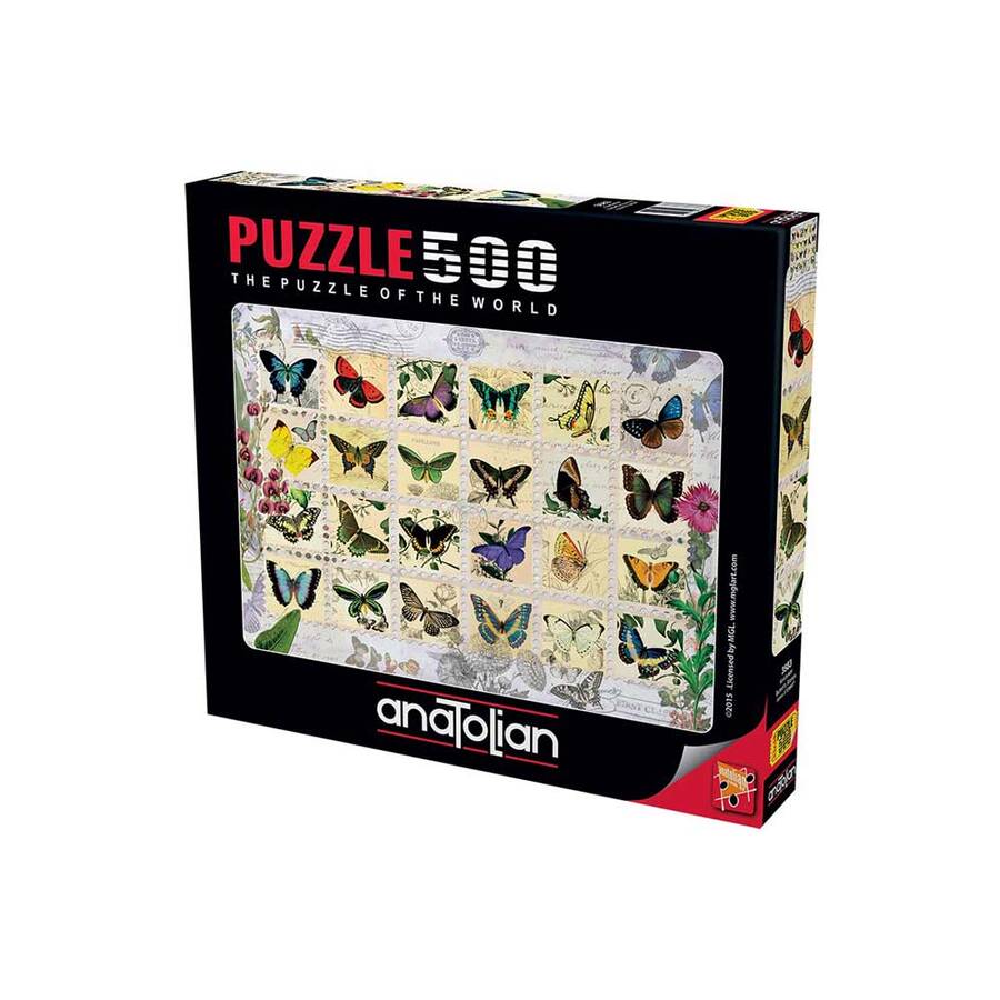 Anatolian Puzzle Kelebekler Butterfly Stamps 500'lü