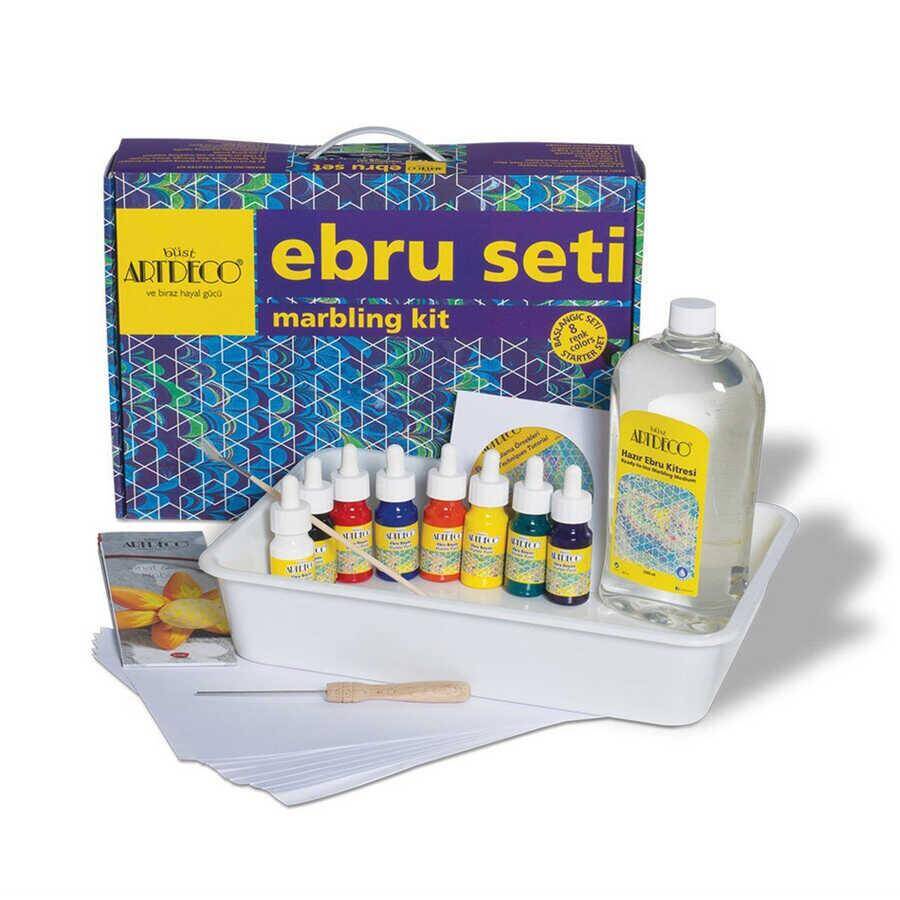 Artdeco Ebru Başlangıç Seti 8 Renk Çantalı 