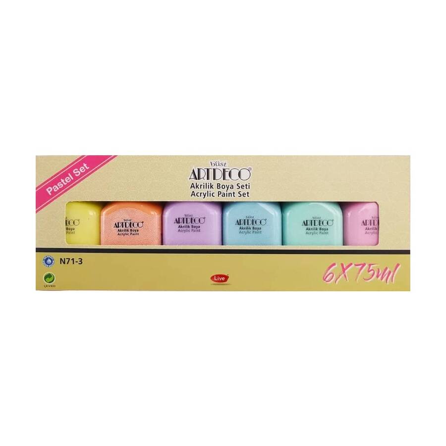 Artdeco Akrilik Boya 6x75 ml Set Pastel Renkler