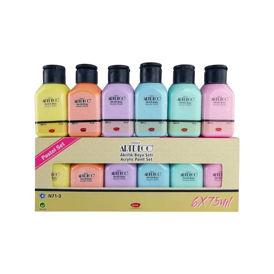 Artdeco Akrilik Boya 6x75 ml Set Pastel Renkler