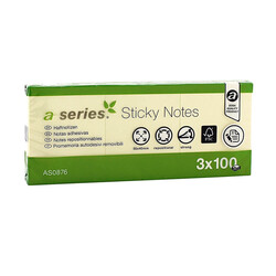 Aseries - Aseries Yapışkanlı Not Kağıdı 50x40 mm 100 Yaprak Sarı