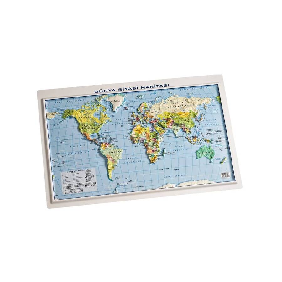 Bakış Dünya Haritası Siyasi Kabartmalı 35x50 cm