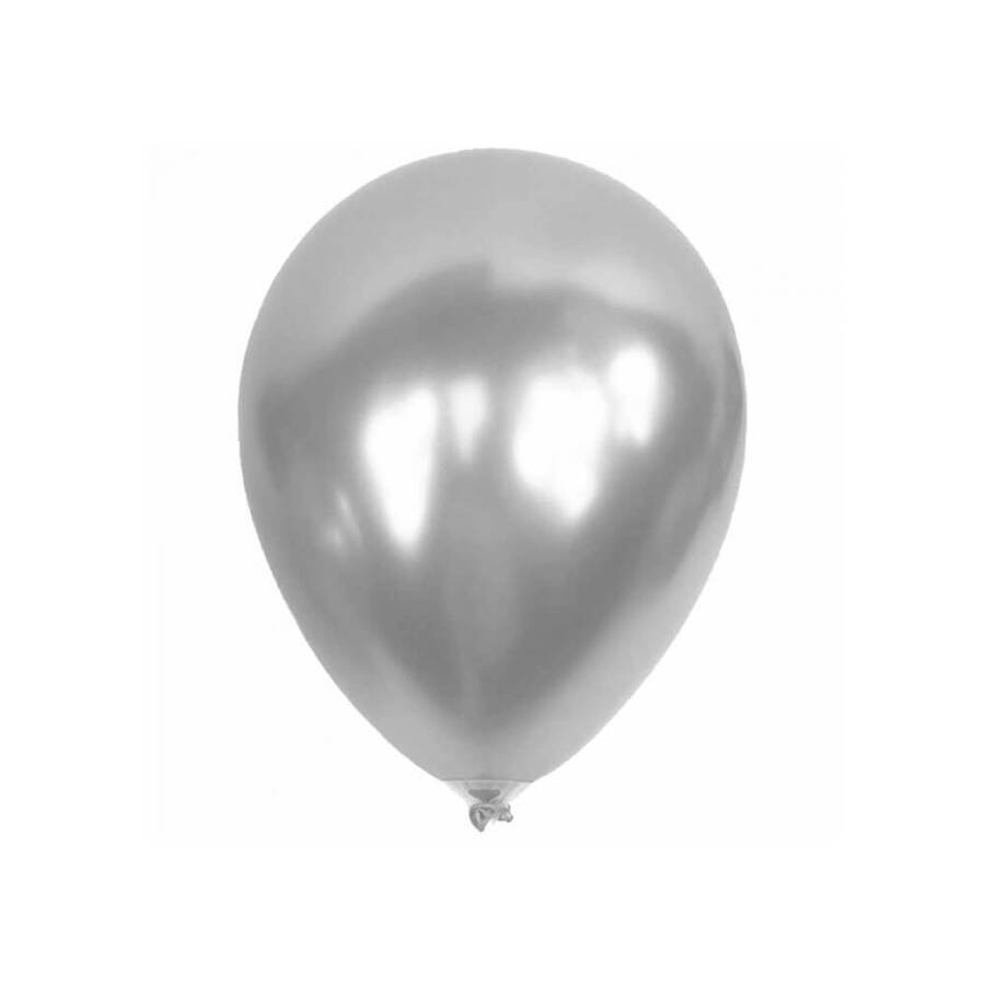 Balon Metalik Gümüş 100'lü