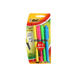 Bic - Bic Fosforlu Kalem Brite Liner Grip 4 Renk 