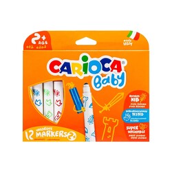 Carioca - Carioca Baby Keçeli Boya Kalemi Jumbo Süper Yıkanabilir 12'li