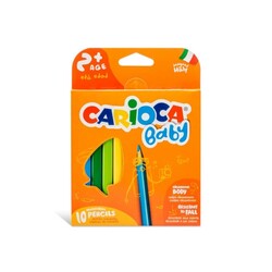 Carioca - Carioca Jumbo Bebek Üçgen Kuru Boya Kalemi 10'lu +2 Yaş