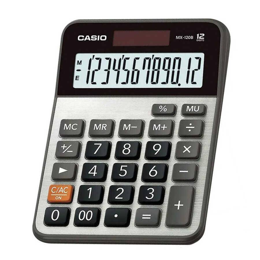 Casio MX-120B Hesap Makinesi 12 Hane Pilli ve Güneş Enerjili 