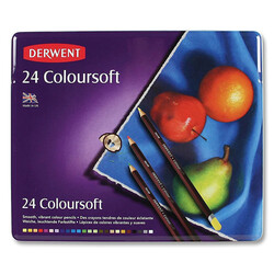 Derwent Coloursoft Metal Kuru Boya Teneke Kutu 24'lü - Thumbnail