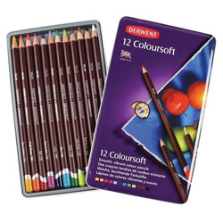 Derwent Coloursoft Metal Kuru Boya Teneke Kutu 12'li - Thumbnail