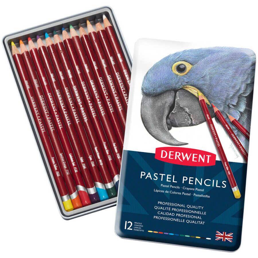 Derwent Kuru Boya Pastel Metal Kutu 12'li