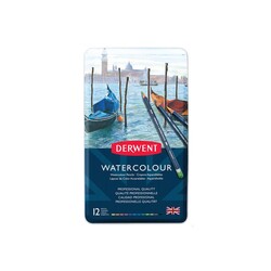 Derwent - Derwent Watercolour Kuru Boya Metal Kutu 12'li