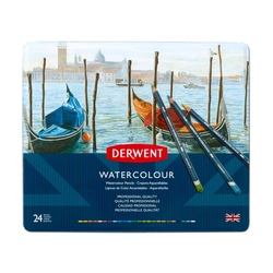 Derwent - Derwent Watercolour Kuru Boya Metal Kutu 24'lü