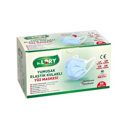 Dr. Lory - Dr. Lory Ultrasonik Maske 3 Kat Yumuşak Elastik Kulaklı 50'li