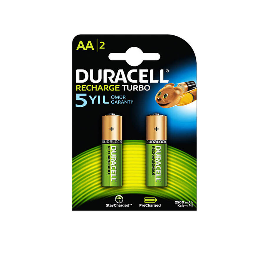 Duracell AA Şarjlı Kalem Pil 2500 Mah 2'li