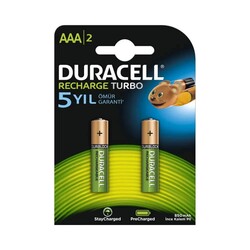 Duracell İnce Kalem Pil AAA Şarjlı 850 Mah 2'li Kart - Thumbnail