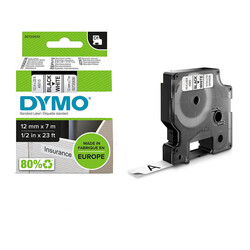 Dymo - Dymo D1 45713 Beyaz-Siyah Şerit 12x7 m