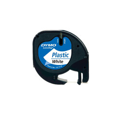 Dymo Letratag 59422 Plastik Beyaz Şerit 12mm x 4m 91201 - Thumbnail