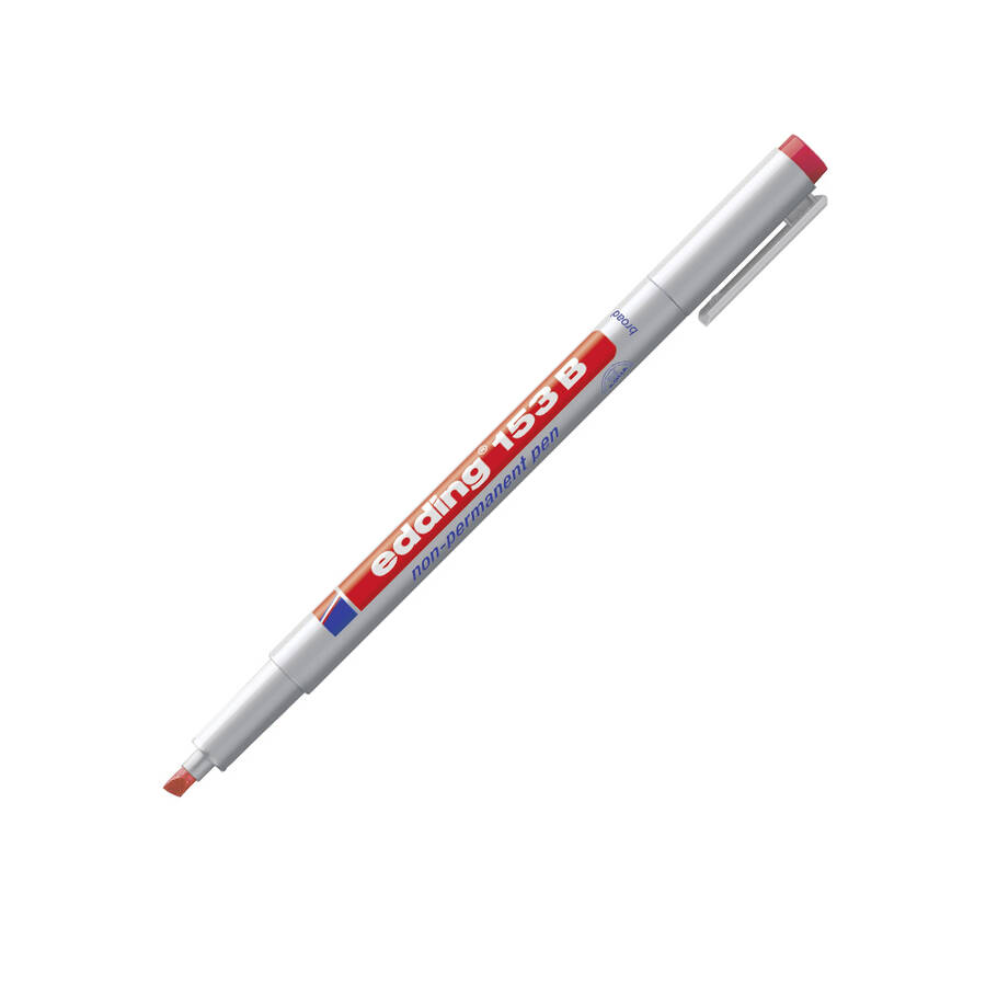 Edding Asetat Kalemi Silinebilir 1-3 mm Kesik Uç Kırmızı
