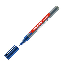 Edding - Edding 361 Beyaz Yazı Tahtası Kalemi İnce Uç 1 mm Mavi