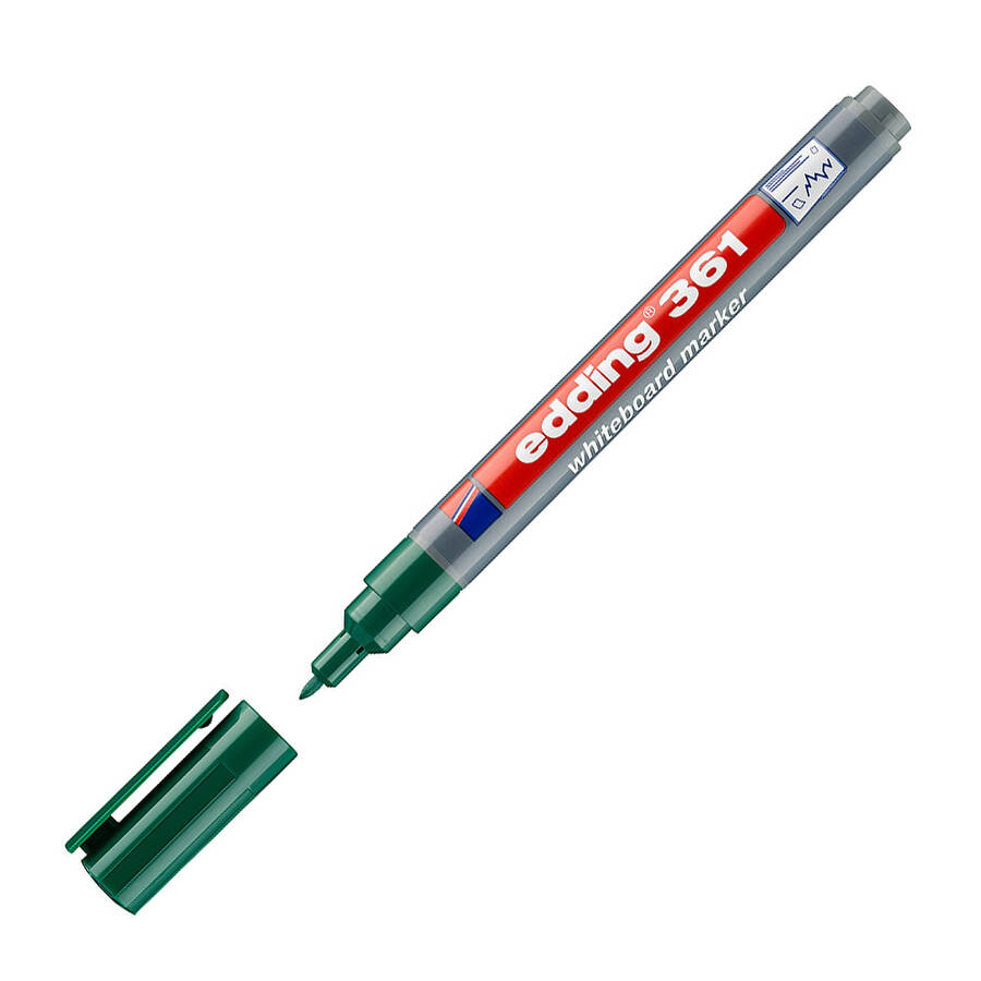 Edding 361 Beyaz Yazı Tahtası Kalemi İnce Uç 1 mm Yeşil 