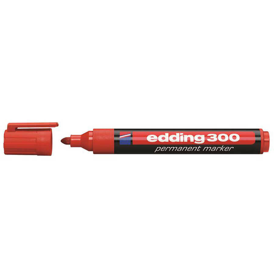 Edding E-300 Permanent Markör Yuvarlak Uçlu Kırmızı