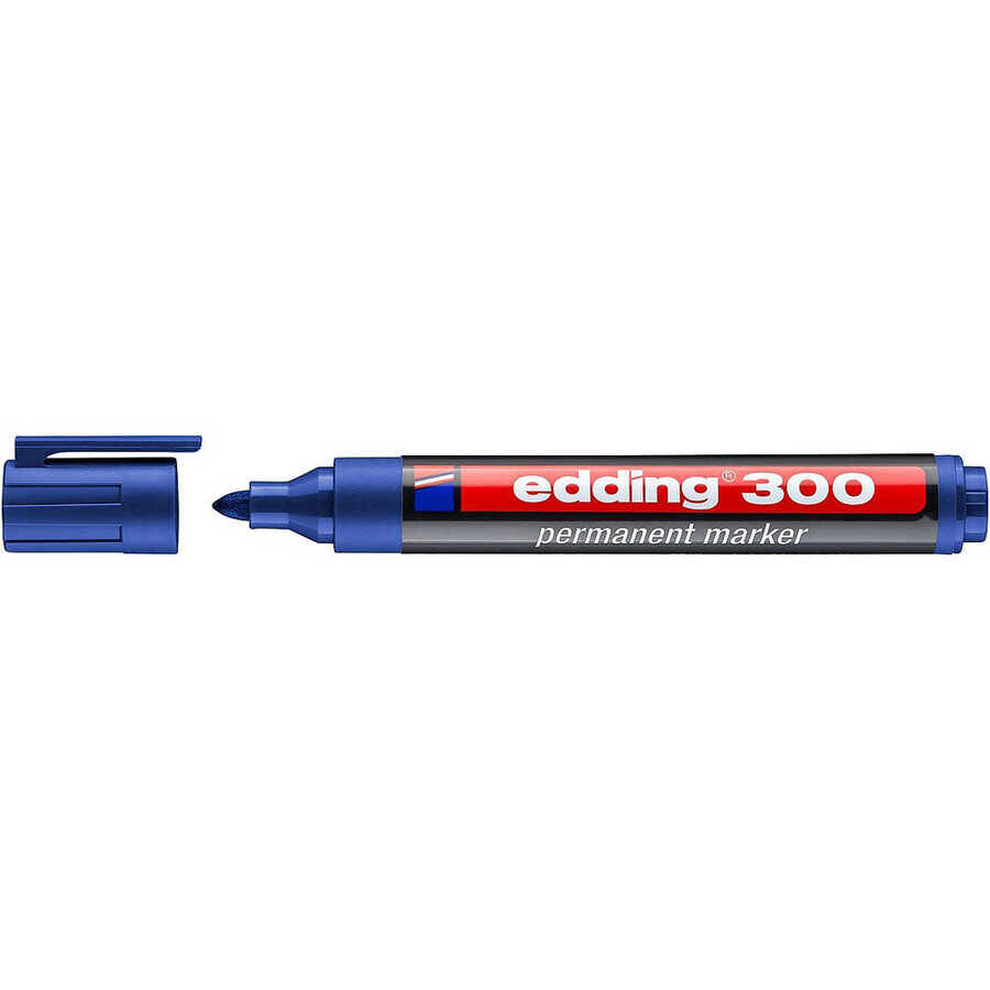 Edding E-300 Permanent Markör Yuvarlak Uçlu Mavi