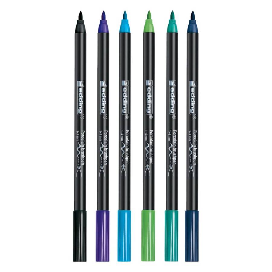 Edding 4200 Porselen Kalemi Soğuk Renkler 6'lı Set