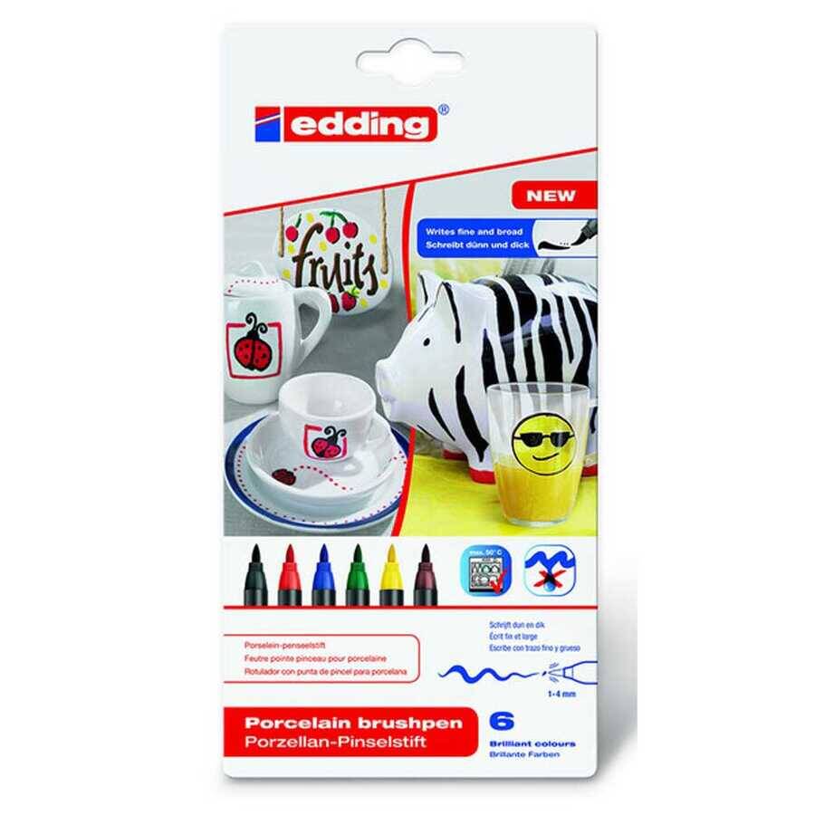 Edding E-4200 Porselen Kalemi Standart Renkler 6'lı Set