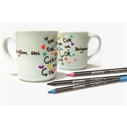 Edding E-4200 Porselen Kalemi Standart Renkler 6'lı Set - Thumbnail