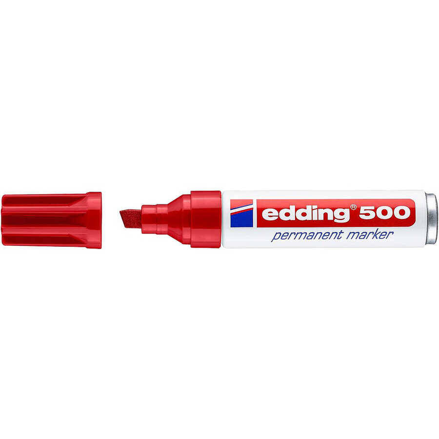 Edding E-500 Permanent Markör Kesik Uçlu Kırmızı