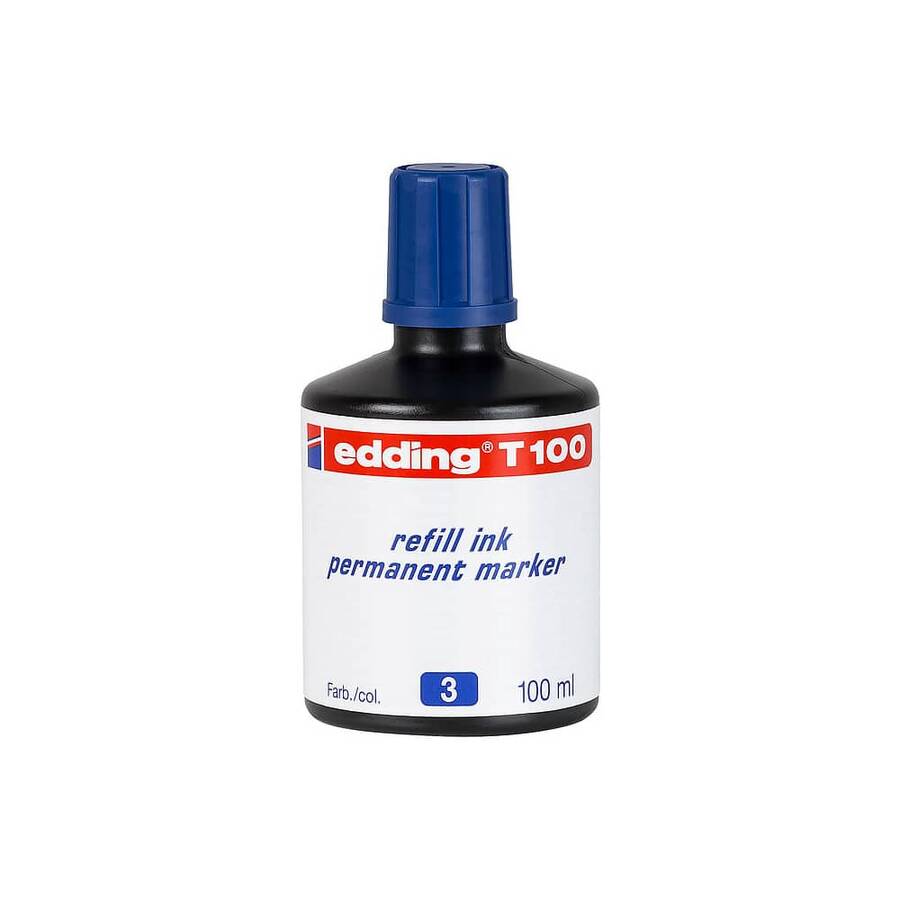 Edding T100 Permanent Markör Yedek Mürekkep 100 ml Mavi