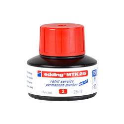 Edding - Edding MTK 25 Permanent Markör Yedek Mürekkep 25 ml Kırmızı (1)