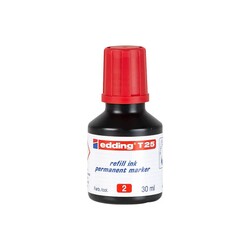 Edding - Edding T25 Permanent Markör Yedek Mürekkep 30 ml Kırmızı (1)