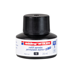 Edding - Edding MTK 25 Permanent Markör Yedek Mürekkep 25 ml Siyah (1)