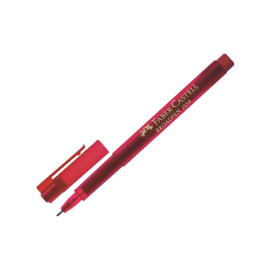Faber Castell 1554 Broadpen Keçeli Kalem İnce Uç 0.8 mm Kırmızı