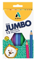 Adel - Adel Boya Kalemi Jumbo Hexa Tam Boy 12 Renk