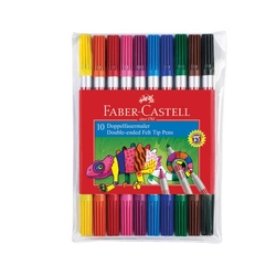 Faber-Castell - Faber Castell Çift Uçlu Keçeli Boya Kalemi 10'lu