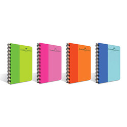 Faber-Castell - Faber Castell Defter Bicolor A4 pp Kapak Spiralli 80 Yaprak Kareli
