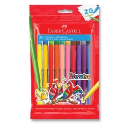 Faber-Castell - Faber Castell Fiesta Keçeli Boya Kalemi 20'li Poşet