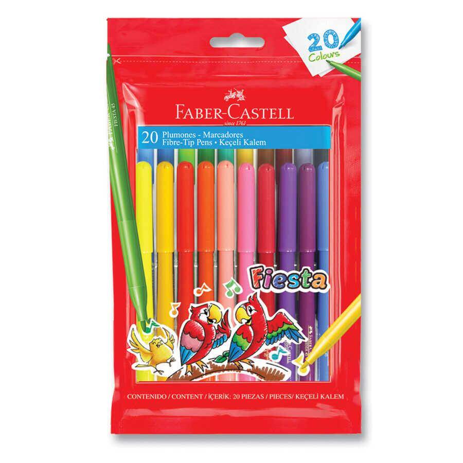 Faber Castell Fiesta Keçeli Boya Kalemi 20'li Poşet