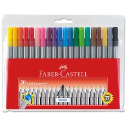 Faber-Castell - Faber Castell Grip Finepen Keçeli Kalem 0.4 mm 20'li