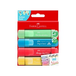 Faber-Castell - Faber-Castell Fosforlu Kalem Pastel 4'lü