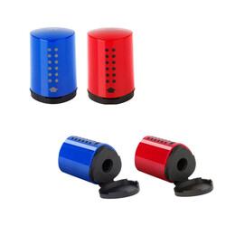 Faber-Castell - Faber Castell Kalemtraş Mini Grip Kırmızı Mavi