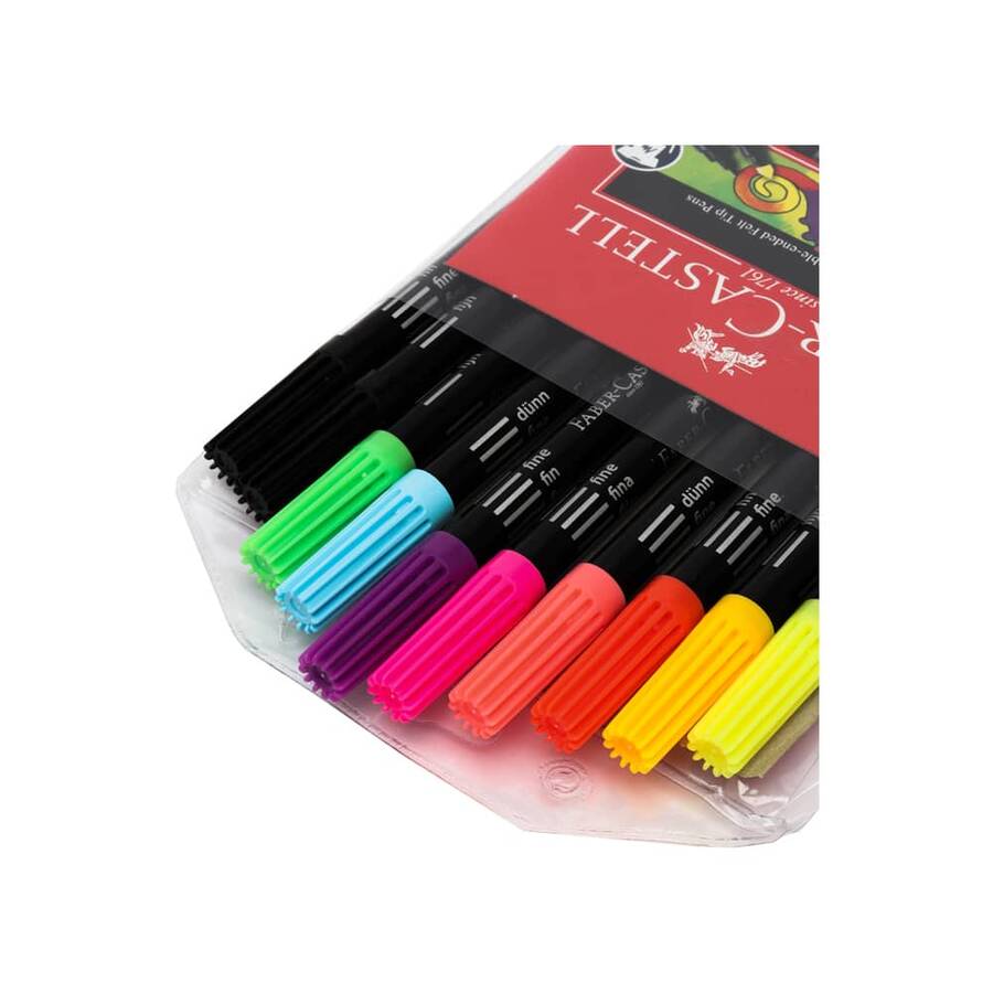 Faber-Castell Keçeli Kalem 10 Renk Neon Çift Taraflı