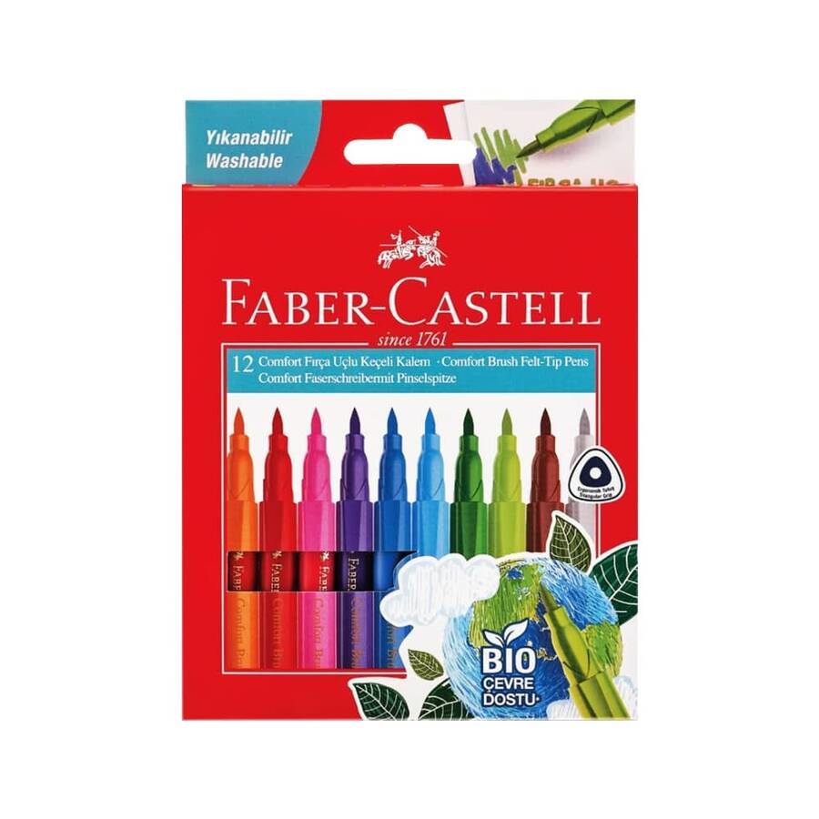 Faber-Castell Keçeli Kalem Comfort Bio Plastik Gövdeli Fırça Uç