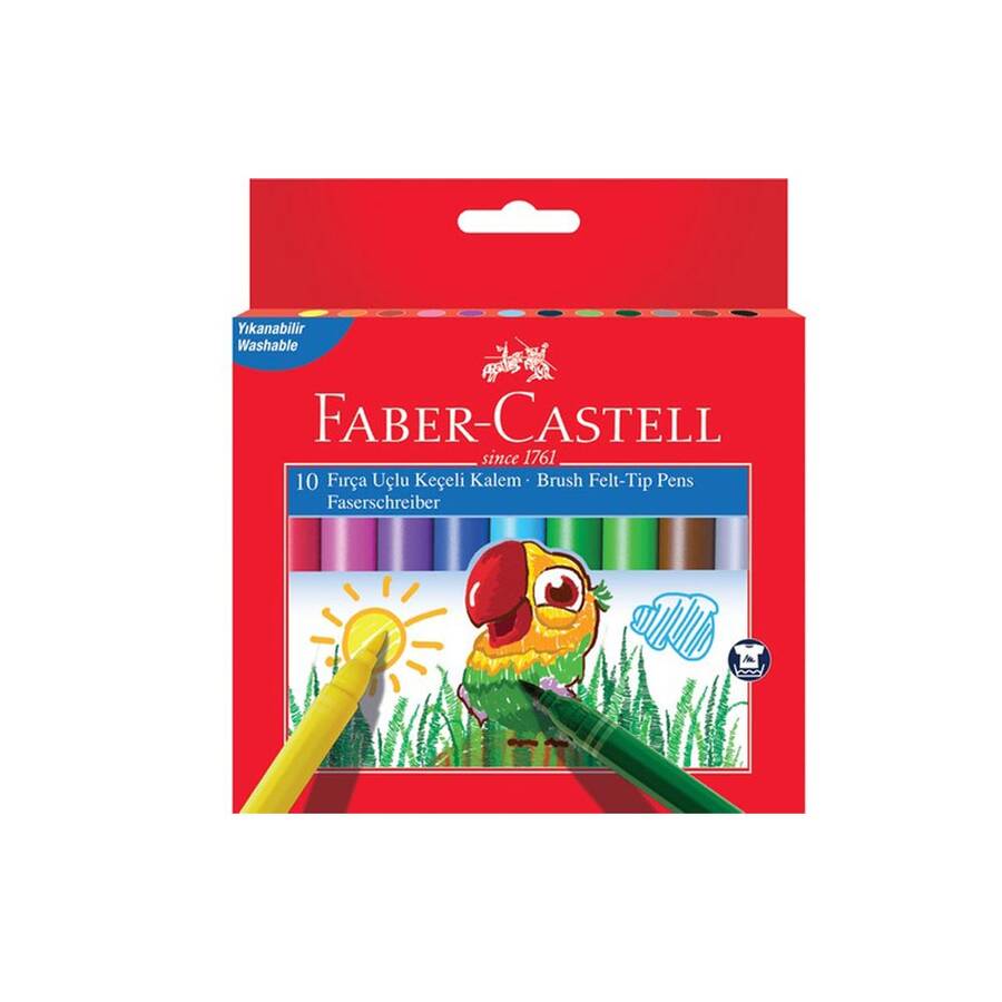 Faber-Castell Keçeli Kalem Fırça Uçlu 10'lu