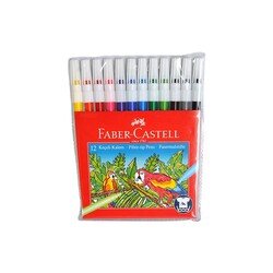 Faber-Castell - Faber Castell Keçeli Kalem Yıkanabilir 12 Renk